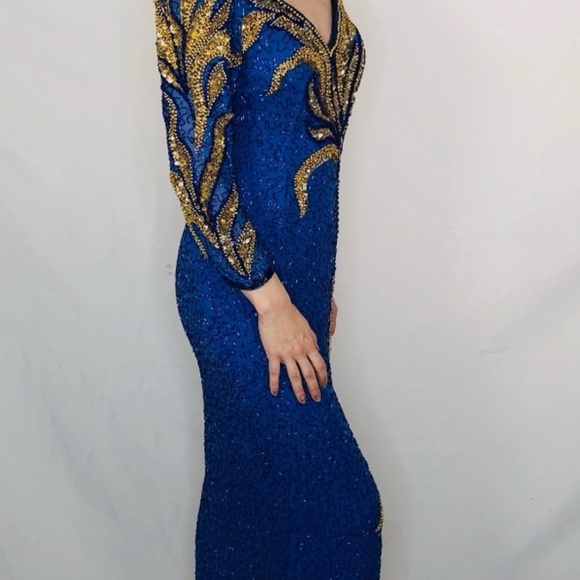 SHO MAX Originals Vintage Beaded Glamour Gown Sequ - Picture 3 of 8